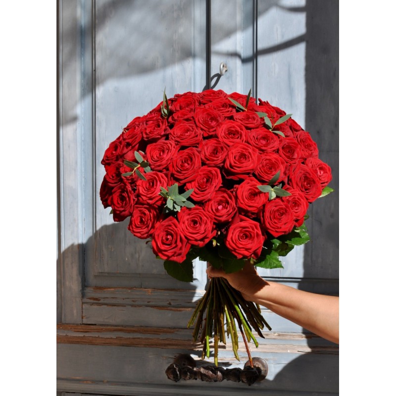 Bouquet de 50 roses rouges